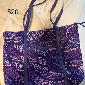 Purple Patterned Tote Bag